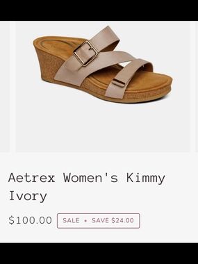 Aetrex Kimmy Wedge Sandal in Taupe